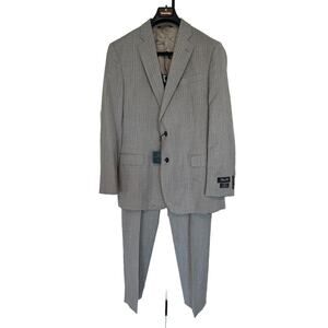 Brooks Brothers Tollegno 1900 Grey Pinstripe 2 Piece Suit 43L 36x31 NEW Wool
